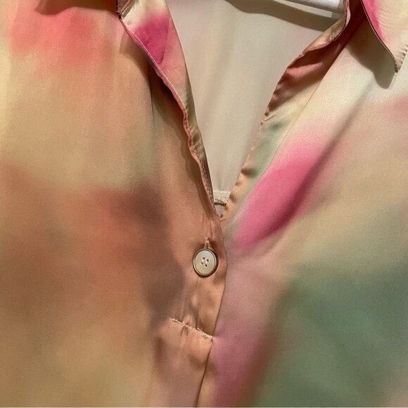 NWT J.ING Gold Tone Satin Long Sleeve Oversize Blouse - Picture 5 of 8